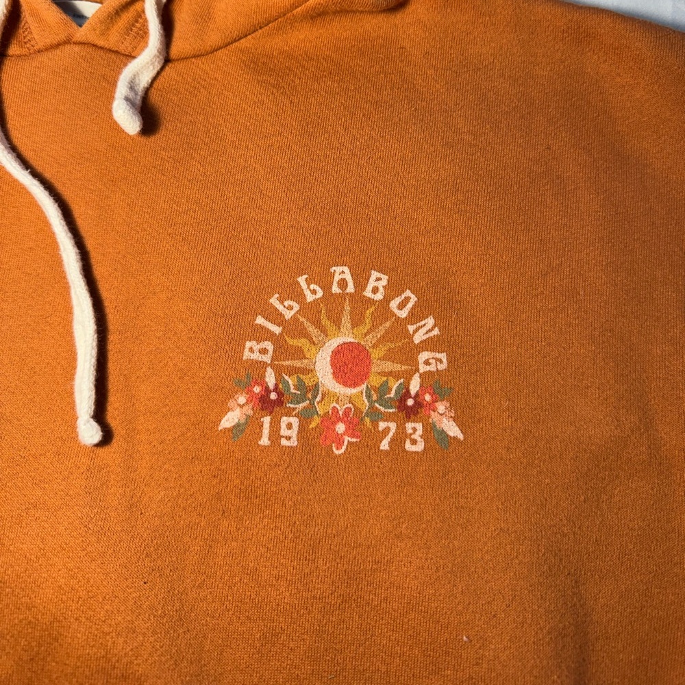 Billabong Free Your Mind Sun logo orange surf hoodie Size Medium ♣️ - Picture 2 of 4